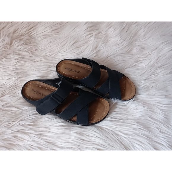 Easy Street Slip In Sandals Color Navy Blue Size 9 1/2 W Model ANNA Style - Picture 5 of 16